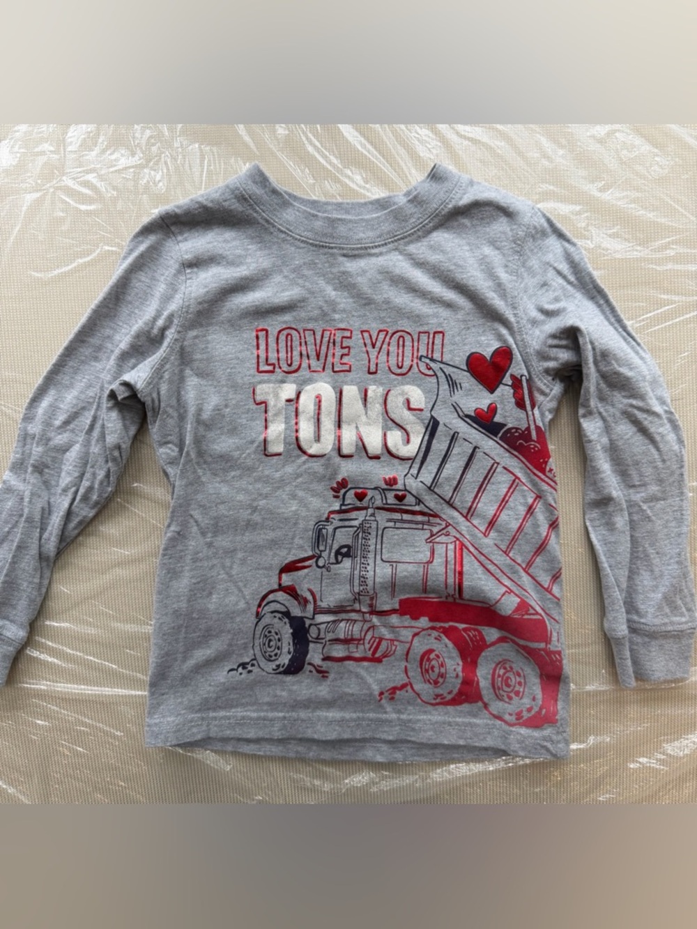 Carter's Gray & Red "Love You Tons" Truck Tee